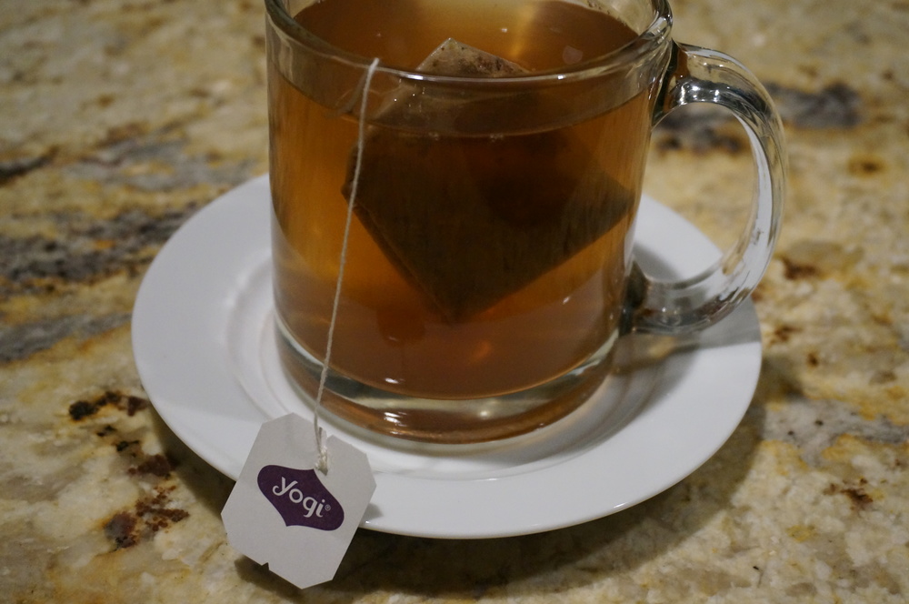 After a busy day I find it very comforting to have a hot cup of tea! Yogi teas are some of my favorites: this is the Kava Stress Relief:)